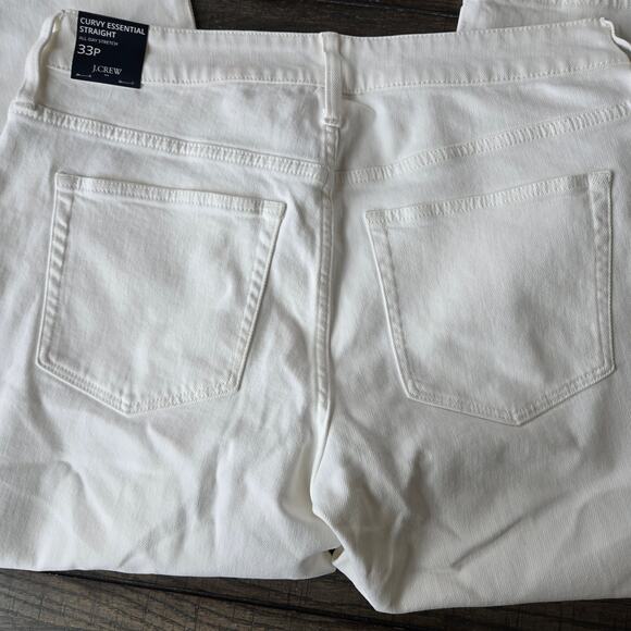 J. Crew Factory Curvy Essential Straight White Jean 33P NWT - Picture 9 of 10